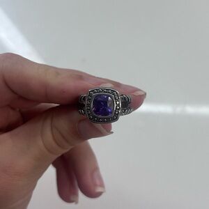 Elegant Purple Stone Silver Ring